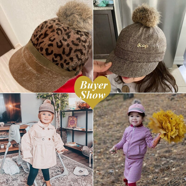 Baby Hat for Girls & Boys with Detachable Fur Ball