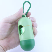 A portable plastic dispenser for a baby diaper waste bag