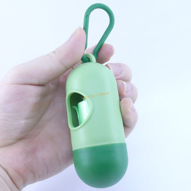 A portable plastic dispenser for a baby diaper waste bag