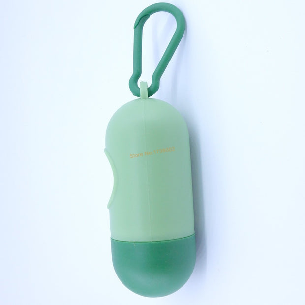 A portable plastic dispenser for a baby diaper waste bag