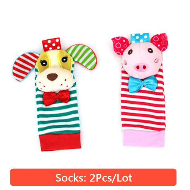 Animal Toy Soft Socks & Wrist Strap