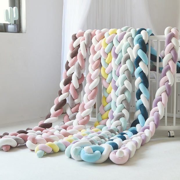 Braid bed bumper for a baby bed