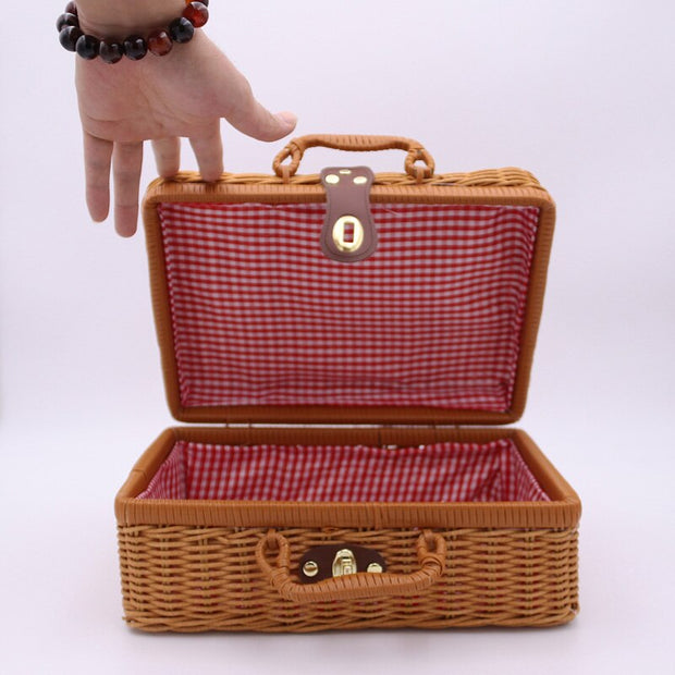 Kids Vintage Rattan Handbag Handmade Totes