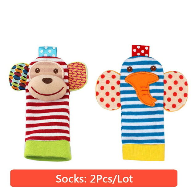 Animal Toy Soft Socks & Wrist Strap