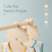 5Pc/10Pcs Nordic Style Baby Cute Fox Wooden Clothes Hanger