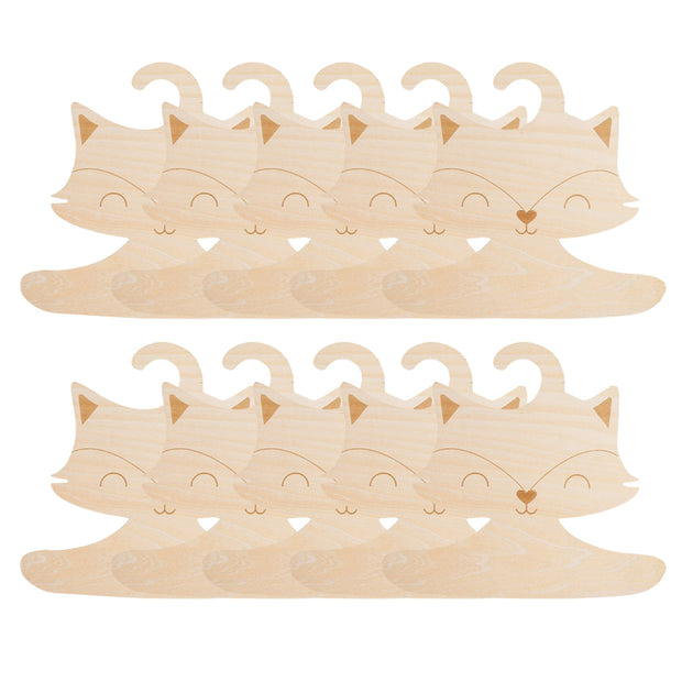 5Pc/10Pcs Nordic Style Baby Cute Fox Wooden Clothes Hanger