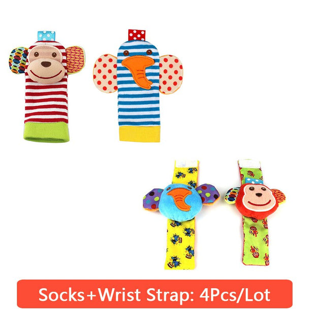 Animal Toy Soft Socks & Wrist Strap