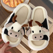 Cute Cartoon Milk Cow House Slippers