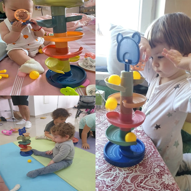 Montessori Baby Toys Rolling Ball Pile Tower