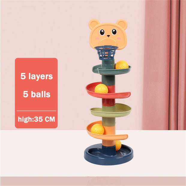 Montessori Baby Toys Rolling Ball Pile Tower